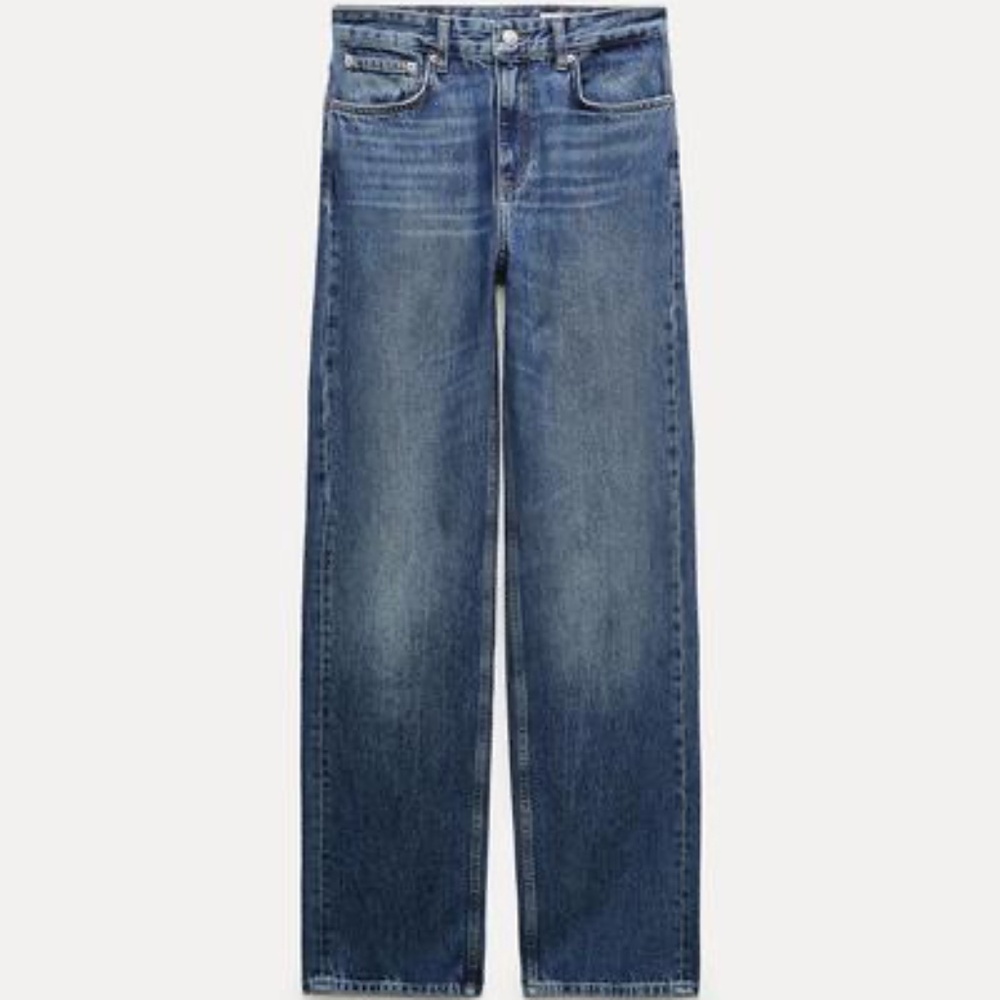 Zara Straight Wide Leg Jeans